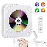 🎁【Kreatives Design】 Klassisches Design des Power-Pull-Schalters, einer spielt alle Funktionen der Fernbedienung. Einfach an der Wand zu montieren, um Platz zu sparen und auf dem Schreibtisch mit den dazugehörigen, begabten Schreibtischständern zu stehen. Machen Sie es zu einem Schmuckstück an Ihrer Wand und machen Sie Ihr Zuhause eleganter und künstlerischer. Ziehen Sie einfach am Netzkabel, um es ein- oder auszuschalten, sehr praktisch (HINWEIS: Dieser CD-Player hat keine vordere Abdeckung)