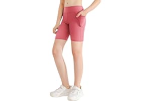 Naiyafly Girls Volleyball Bike Shorts Stretch Youth Athletic Gymnastics Shorts Kid Yoga Dance Compression Shorts with Pocket