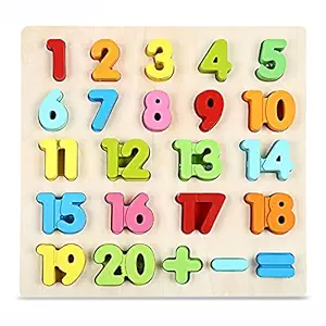 Toyshine Premium Wooden 123 Numbers Puzzle Toy, Educational and Learning Toy - 123