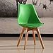 Produktbild ChuanHan Einfache Tulpe Rückenlehne Tisch und Stuhl Mode Büro Freizeit Rezeption Sprechen Kunststoff Stuhl Nordic Stuhl, Grün, 43 * 48 * 82cm