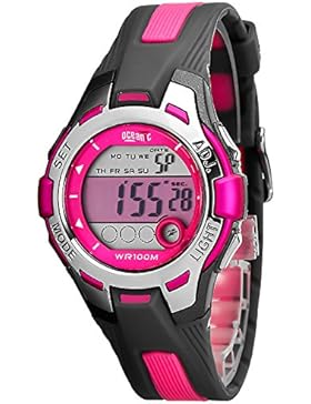 Sportliche digitale OCEANIC Armbanduhr Damen Kinder viele Funktionen WR100m, 8990M/4