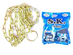 S.K. Cow Chain 1.900Kg Sangal for Cow/Buffalo/Bull. Heavy Duty Machine Made Electric Tested Jointed Excellent Strength. A S TECH Sales (2.000Kg)