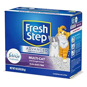 Fresh Step Advanced Multi-Cat Clumping Cat Litter with Odor Control - 18.5 lb, Gray (32396)