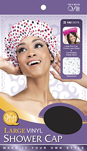 Large vinyl shower cap - dots