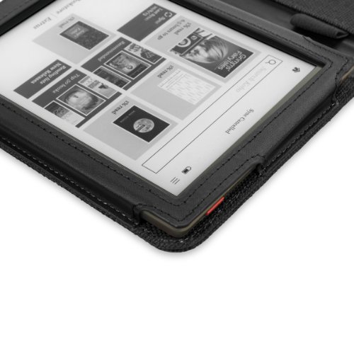 Cover-Up Kobo Aura eReader Schutzhülle aus natürlichem Hanf (Buch Stil) (nicht geeignet für die Kobo Aura HD) – Carbon Schwarz - 6