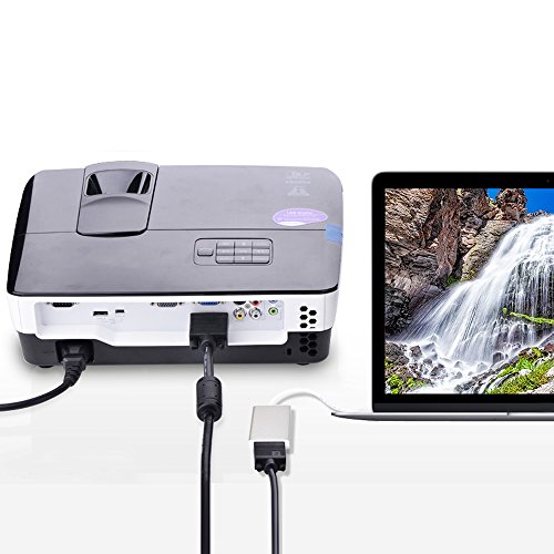 TUTUO Typ-C-VGA Aluminium-Legierung USB Typ C bis VGA Adapter, 1080P Auflösung für das neue Macbook, Pixel, Yoga 900, Lumia 950 und mehr ( Silber) - 4