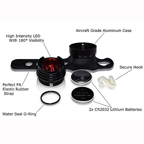 BREEZO CREE XML-T6 LED Fahrradlampe Fahrradbeleuchtung Fahrradleuchte Taschenlampe Rücklicht und Frontlicht Set wasserdicht Zoom 900LM, 7 Licht-Modi Scheinwerfer Frontlicht Fahrradlicht Set inkl. 2 Rücklichter Akku Ladegerät für Radfahren Camping Outdoor Sport Aufbewahrungstasche Schwarz - 4