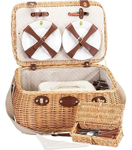 Panier Chantilly Marine Les Jardins De La Comtesse - Glacière Isotherme Osier 48cm Rayures Bleues