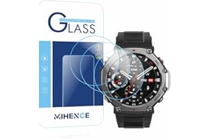 MIHENCE Schutzfolie Kompatibel für Amazfit T-Rex 3 / T-Rex 3 Pro 48mm Smartwatch, 9H gehärtetes Glas folie Kompatibel für T-Rex 3 / T-Rex 3 Pro 48mm Outdoor Smartwatch (3 Stück)