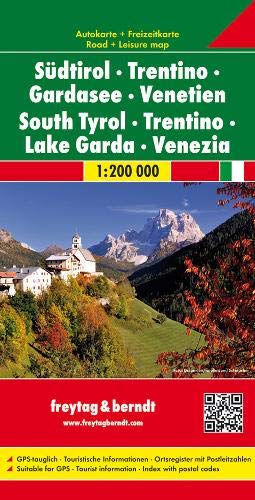 Südtirol - Trentino - Gardasee - Venetien, Autokarte 1:200.000, freytag & berndt Auto + Freizeitkar Südtirol - Trentino - Gardasee - Venetien, Autokarte 1:200.000, freytag & berndt Auto + Freizeitkar