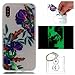 Produktbild Hülle Leuchtende iPhone X Silikon Etui Handy Hülle Weiche Transparente Luminous TPU Back Case Tasche Schale Leuchten In Der Nacht Für Apple iPhone X + Schlüsselanhänger (P) (3)