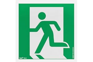 notlok Safety Work - Cartello Uscita Emergenza [ 15 x 15 ] | PVC fotoluminescente + adesivi per il montaggio | Cartelli Segnaletici di Sicurezza, Segnaletica Sicurezza Sul Lavoro, Cartelli Sicurezza