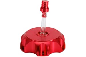 Suuonee Fuel Tank Cap, Motorcycle CNC Aluminum Gas Fuel Tank Cover Cap with Breather Vent [red] Tank Cap Fuel Tank Filler Cap Vented Fuel Cap Transfer Tank