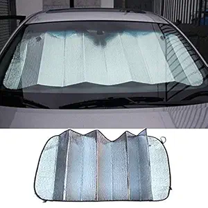 Zep+ Car Front Silver Foldable Sun Shade Curtain for All Cars