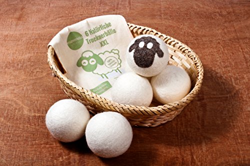 Trocknerbälle XXL für Wäschetrockner. 6 extragroße Filzbälle, der natürliche Weichspüler. Ideal für Daunenjacken. Trocknerkugeln - 7