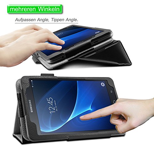 Infiland Samsung Galaxy Tab A 7.0 Hülle Case -Slim Fit Folio PU-lederne dünne Kunstleder Schutzhülle Cover Tasche für Samsung Galaxy Tab A 7.0 17,8 cm SM-T280 (7 Zoll)Tablet-PC(Schwarz) - 3