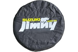 BFRDGE Spare Tire Cover, for Suzuki Jimny 2018-2023 2024 Black car Spare Wheel Covers, PVC Waterproof Dustproof Protection,B Grey-15IN