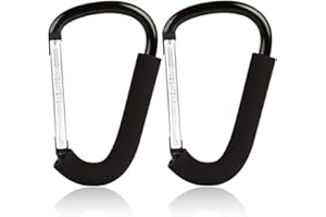 BeiLan 2pcs Buggy Ganci Moschettone, Passeggino Carrozzina, Passeggino clip, alluminio custodia supporto, Stroller Hooks,16 * 10cm(6.3"*3.9")