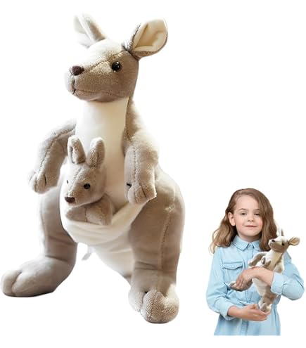 Wild Republic Pocketkins Eco Känguru Plüschtier – 12 Cm, Aus Recycelten Materialien, Umweltfreundlich