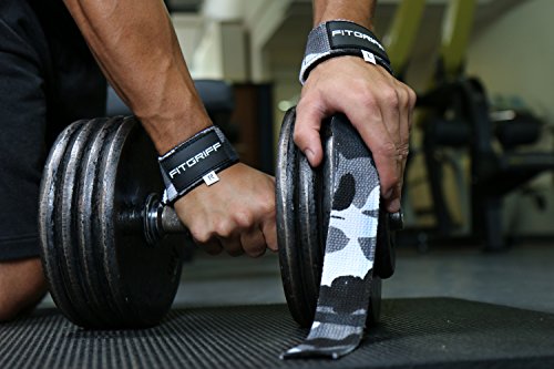 Profi Zughilfen (gepolstert) von FITGRIFF – 60cm für Krafttraining, Bodybuilding und Fitness – für Frauen und Männer – 2 Jahre Gewährleistung - 2