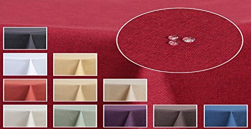 Deko-Home24 Tablecloth Waterproof Rectangular Linen Appearance Red 130 x 220 cm