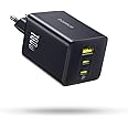 Baseus Enerfill Chargeur USB C 100 W, Bloc d'alimentation USB C à 3 Ports, Chargeur PD avec PPS, Chargeur Rapide GaN Compatib