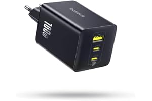 Baseus Enerfill Chargeur USB C 100 W, Bloc d'alimentation USB C à 3 Ports, Chargeur PD avec PPS, Chargeur Rapide GaN Compatible avec MacBook Pro/Air, iPhone 17/16/15/14/13Serie, Galaxy S25, iPad Pro