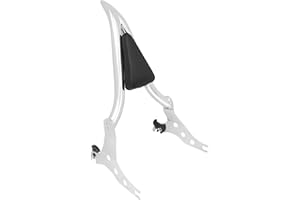 HDBUBALUS Motorcycle Sissy Bar Detachable Backrest Rear Backrest Rear Passenger Backrest Cushion Passenger Backrest Pad Fit For Harley Breakout Fat Boy 2013-2023 Chrome