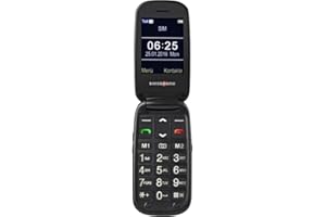 swisstone BBM 625 GSM-Mobiltelefon mit großem beleuchteten 6 cm (2,4 Zoll) Farbdisplay und zusätzlichem Außendisplay (Kamera/Bluetooth/Notruftaste/Micro-SD), silber/schwarz