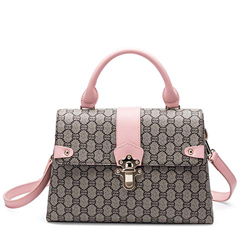 Preisvergleich Produktbild 2019 Retro Taschentaschenstern mit der Taschenblumenbeutel-Art und Weisedamehandtaschen-Schulterbeutel der Tasche alten neuen Arbeitsplatz-Taschenaktenkoffer (pink, 30 * 19 * 11cm)