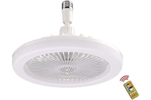 Ventilateur de plafond LED XINXI avec télécommande, lumière et ampoule - Idéal pour chambre à coucher