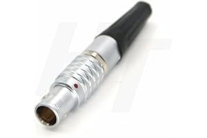 HangTon 1B Connettore circolare multipolare in metallo maschio dritto Plug FGG Push-Pull Quick-Lock Salder (4 pin, spina)