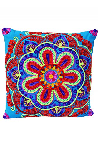 6er SET orientalische indische Kissen Zierkissen Couchkissen Dekokissen bestickt Balkis – 6 verschiedene Muster – 45x45cm inkl. Füllung - 6