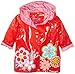 Wippette Baby-Girls Infant Floral Shiny Rainwear,Tomato, 18 Months