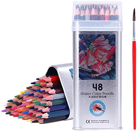 Kottle Watercolor Pencils Eco-friendly, Non-toxic Colored Pencils Set with Paint Brush, 48-color Drawing Pencils for Coloring Book