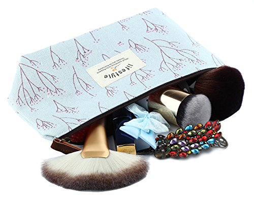 niceEshop(TM) Multifunktional Blume Muster Leinwand Federmäppchen Stiftemappe - 5