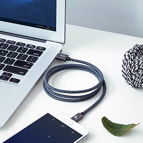 Rampow RAMPOWT01 - C  ble USB Type C    USB 3 0 - C  ble USB C Nylon Tress   en Fibre - Gris Sid  ral 1m 3 3ft  Nouvelle Version 