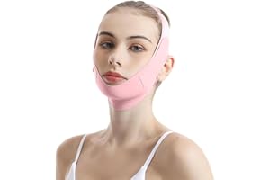 QOMJUFA Wiederverwendbarer Chin Strap,V-förmiges Kinn Gesichtsstraffungsband,Face-Lifting Maske für Frauen,gesichtsmaske v line lifting maske,Für den täglichen Gebrauch konzipiert,Rosa