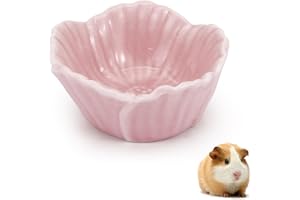 LuckyOpt Kleiner Keramik-Hamsternapf, leicht zu reinigen Anti-Flipping Hamster Futter- und Wassernapf Fressnapf, Kleintiernäpfe für Zwerghamster Papageien (Rosa)