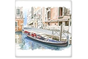 DIYthinker Italie Venise Paysage Haut-Lieu Touristique National des douanes Motif Illustration en céramique Bisque Carreaux pour décorer Salle de Bains Décor de Cuisine Carreaux de céramique Carreau