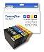 Produktbild 4er Spar-Set XL Druckerpatronen kompatibel Ersetzt Epson T-2711 T-2712 (T-2702) T-2713 (T-2703) T-2714 (T-2704) XL 27XL BK C M Y Multipack für Epson WorkForce WF-7620-DTWF WF-7610-DWF WF-7110-DTW WF-3640-DTWF WF-3620-DWF WF-7210-DTW WF-7710-DWF WF-7715-DWF WF-7720-DTWF Alle Farben: 1x Schwarz, 1x Cyan, 1x Magenta, 1x Gelb