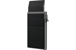 QIYULIN RFID Card Holder, Pop Up Ultra Thin Metal Wallet with Money Pocket, RFID Blocking Credit Card Holders for Men & Women, Hold 8 Credit Cards