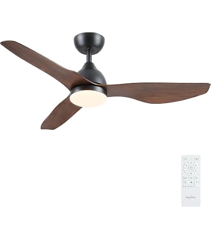 Ventilateur De Plafond Avec Lumière LED 132 Cm - Moteur DC Silencieux, Télécommande Et App, Pour Intérieur/extérieur (brun)