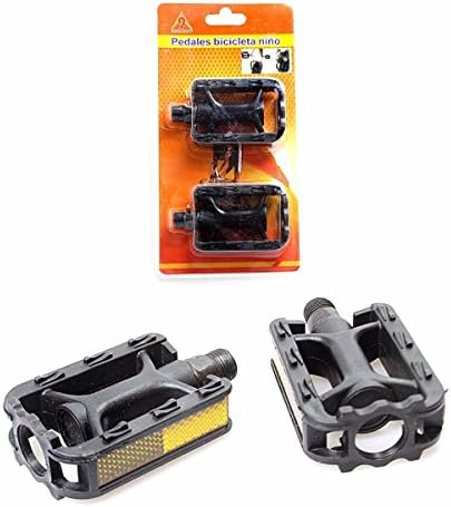 HK Sports Set Of 2 Black Resin REFLECTOR BICYCLE PEDALS -Fits MOST CHILDRENS Bikes, Mountain Bikes