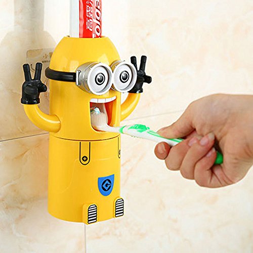 Zwei Augen Despicable Me Minion Ich Einfach Unverbesserlich Zahnbuerstenhalter automatische Zahnpasta Spender mit Buerste Tasse Wash Set - 3