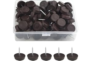 TOVOT 100 Pièces 15MM Patins de meubles Patins de chaise Glissières pour chaises rondes (brun)