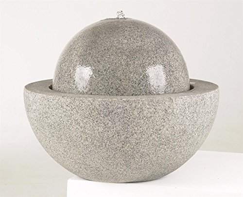 Esteras 8512314057 Brunnen für den Garten, Ø 57 cm, Fiberglas, Granitgrau, Guapi