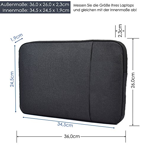 Lebensein Laptoptasche Schutzhülle für 13-13,3 Zoll Laptops Ultrabooks, 34,5cm Laptophülle Speziell für 13,3″ MacBook Pro und MacBook Air, Stoßfest, Wasserresistent, Schwarz - 4