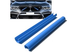 HIBEYO Lot de 2 bandes décoratives pour calandre avant - Pour BMW E60 F52 - Style sportif - Accessoire de décoration - Bleu
