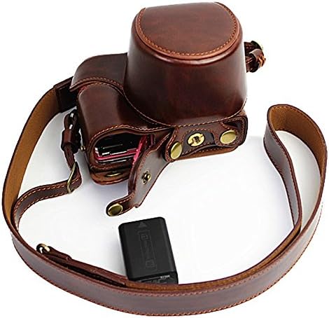Newlan Protective Leather Camera Case, Bag for Sony Alpha a5000 for Sony a5100 with 16-50mm OSS Lens (Light Brown)